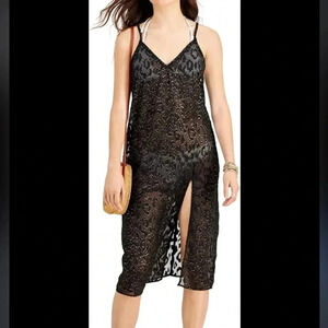 Miken Size m Lurex Animal-Print Midi Swim Cover-Up